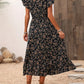 Lily – florales kleid mit v-ausschnitt und eleganten rüschenärmeln