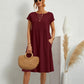Elena – beiges sommerkleid mit rundhalsausschnitt