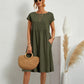Elena – beiges sommerkleid mit rundhalsausschnitt