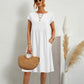 Elena – beiges sommerkleid mit rundhalsausschnitt
