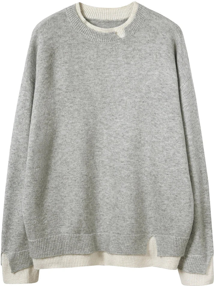 Grau-weiber pullover