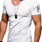 Faustino - locker sitzendes herren-t-shirt mit v-ausschnitt