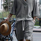 Andrew – set aus bequem sitzendem strickoberteil mit v-ausschnitt und passenden shorts