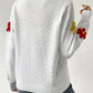 Kaadrie - strickpullover mit 3D-gesticktem blumenmuster