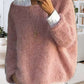 Farbiger pullover mit rundhalsausschnitt