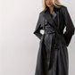 Winona - trenchcoat lederjacke mit gürtel