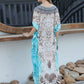 Türkis boho maxi-kaftan kleid - Anna