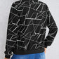 Nahomy – langarmjacke mit geo-print und reißverschluss