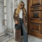 Eleganter Wildledermantel für Frauen, ideal für kalte Herbst- und Wintertage, stilvoll und luxuriös