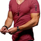 Faustino - locker sitzendes herren-t-shirt mit v-ausschnitt