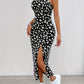 Grace – cami-kleid mit blumendruck und geteiltem saum