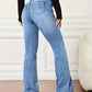 Ausgestellte jeans im vintage-look mit stretch