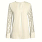 Samantha – elegantes langarm-top mit gekerbtem ausschnitt