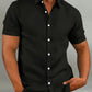 Jackson – lässiges, einfarbiges kurzarm-button-down-hemd für herren