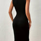 Alicia – elegantes kleid mit stehkragen und geteiltem saum