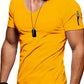 Faustino - locker sitzendes herren-t-shirt mit v-ausschnitt