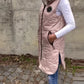 Ärmellos – lässige steppjacke mit kapuze und reibverschluss