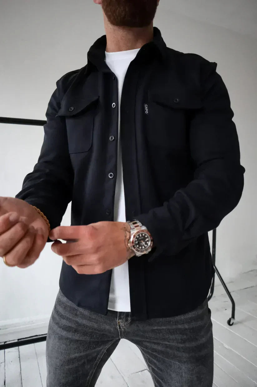 Martin – baumwoll overshirt mit knopfleiste