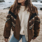 Boho-winter – boho-wintermantel mit ethnischem muster
