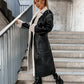 Jacke aus leder und fleece mit schnürsenkeln