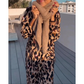 Trendiges leopardenmuster maxi-kleid