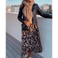 Trendiges leopardenmuster maxi-kleid