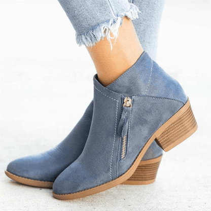 Lederstiefel mit Reißverschluss für Frauen Mivona