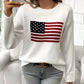Livia – pullover mit rundhalsausschnitt und amerikanischer flagge