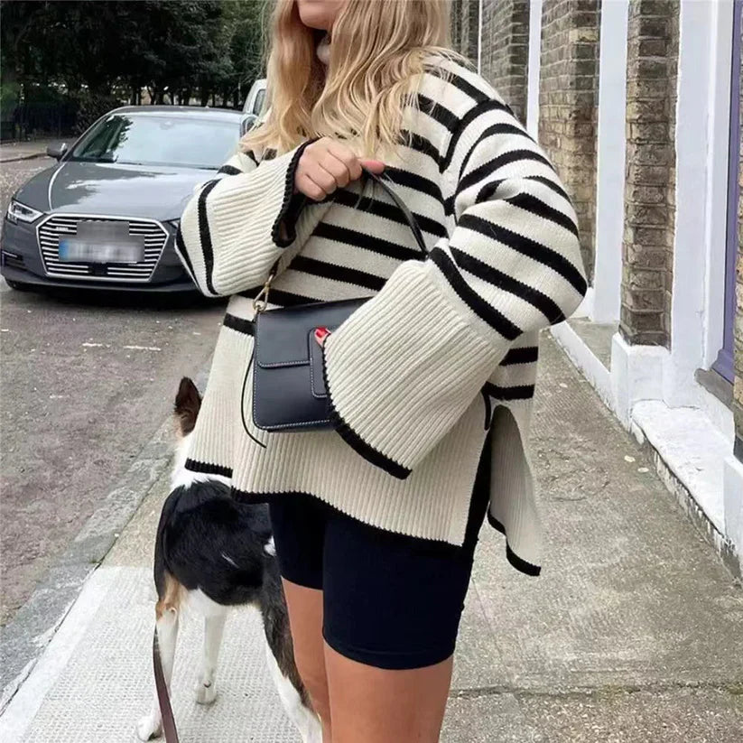 Natalie - gestreifter rollkragenpullover