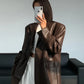 Langärmeliger blazer aus kunstleder für damen - lili
