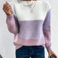 Clara - eleganter dreifarbiger patchwork-pullover