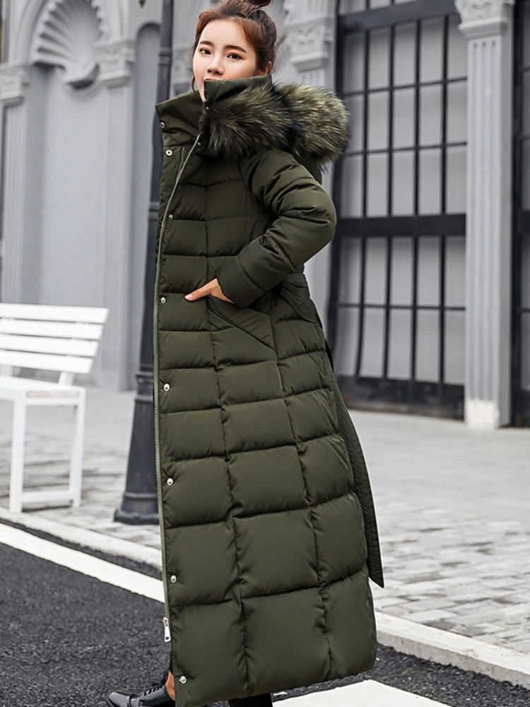 Luella - längerer warmer wintermantel mit gürtel für damen