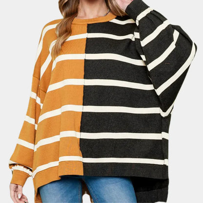 Victoria - stylischer gestreifter freizeitpullover für damen