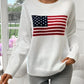Livia – pullover mit rundhalsausschnitt und amerikanischer flagge