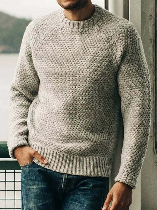 Ulysses – einfarbiger pullover mit rundhalsausschnitt