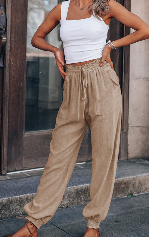 Geraldine - stylische und bequeme sommer leinen hose für frauen