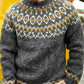 Abe – vintage-pullover mit rundhalsausschnitt und nieten für herren