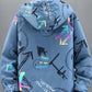 Steven – graffiti-kapuzenpullover mit reibverschluss für herren