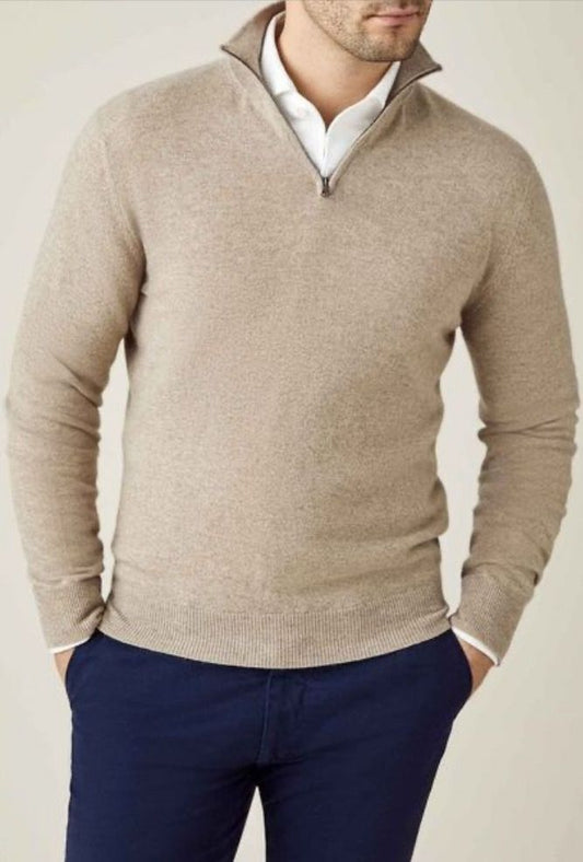 Tom Polo - Stylischer Zipper-Pullover für Herren (italienisches Design)