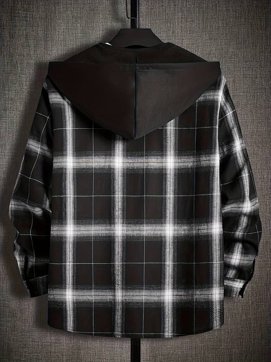 Jason – karierter colorblock-hoodie für herren