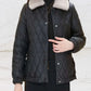 Ava – wattierte jacke mit pelzigem polokragen