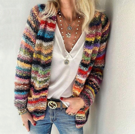 Jessika - stylische und bunte strick-jacke