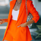 Orange Rock und Blazer Set für Damen