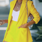 Gelb Rock und Blazer Set für Damen