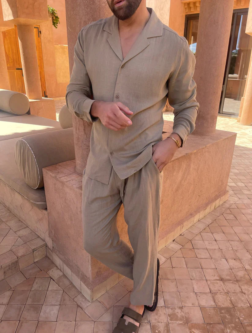 Sergio - olivgrüne leinenhose