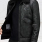 milo – braune lederjacke im vintage-stil mit kunstfell und umschlagkragen
