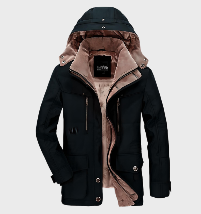 Nelson – dicke winterjacke für herren mit kapuze und tiefen taschen