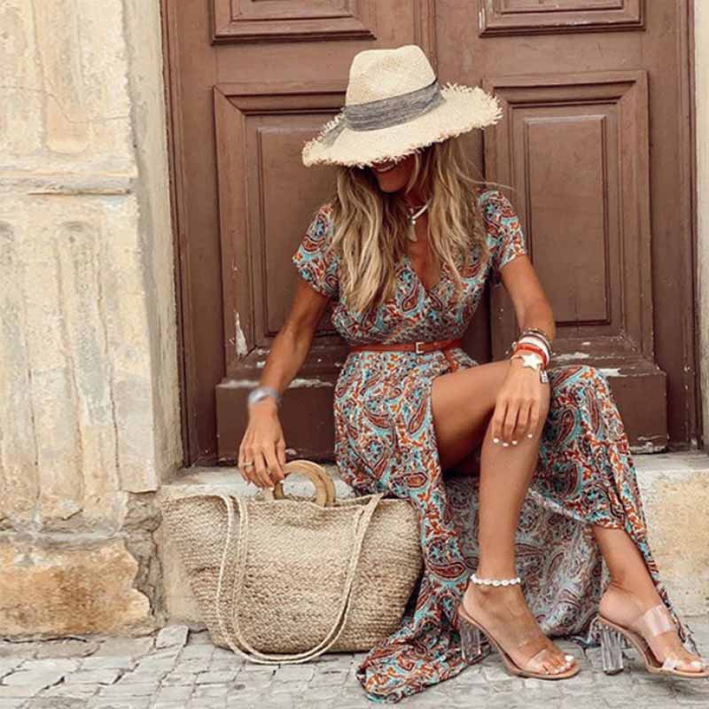 Bonia - langes maxi kleid im boho-stil