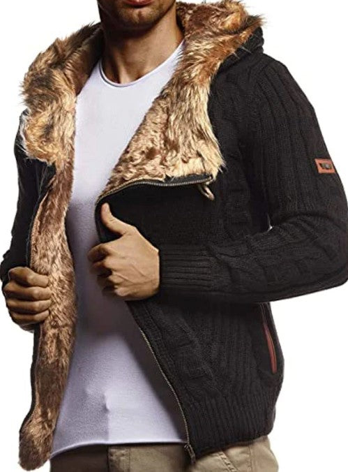 Lucian – kapuzenpullover aus fleece mit reibverschluss für herren