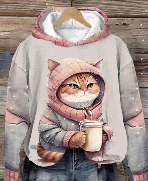 Odalys – stylischer pullover mit wütender katze